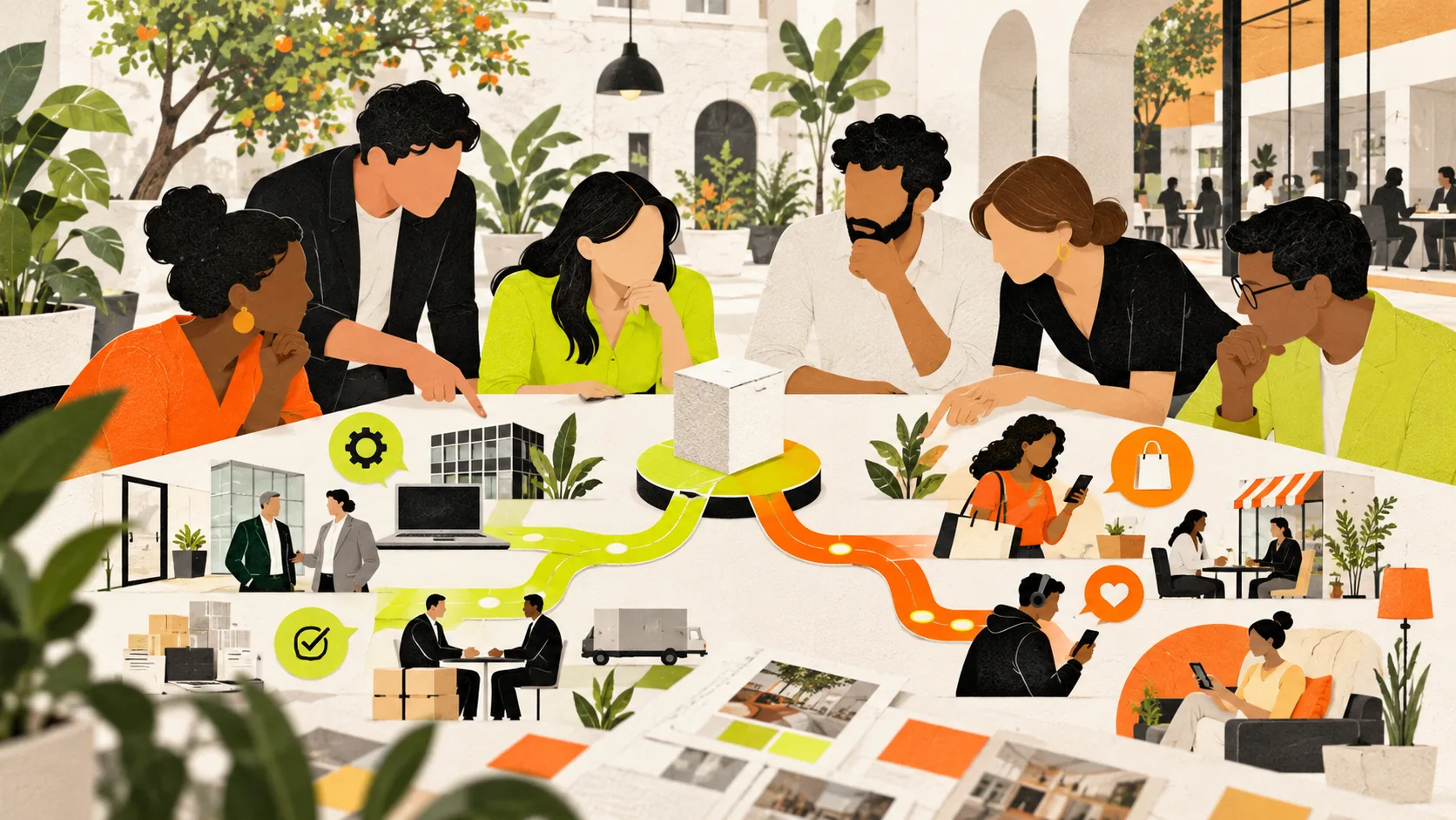 A team in Spain compares professional and consumer customer journeys
