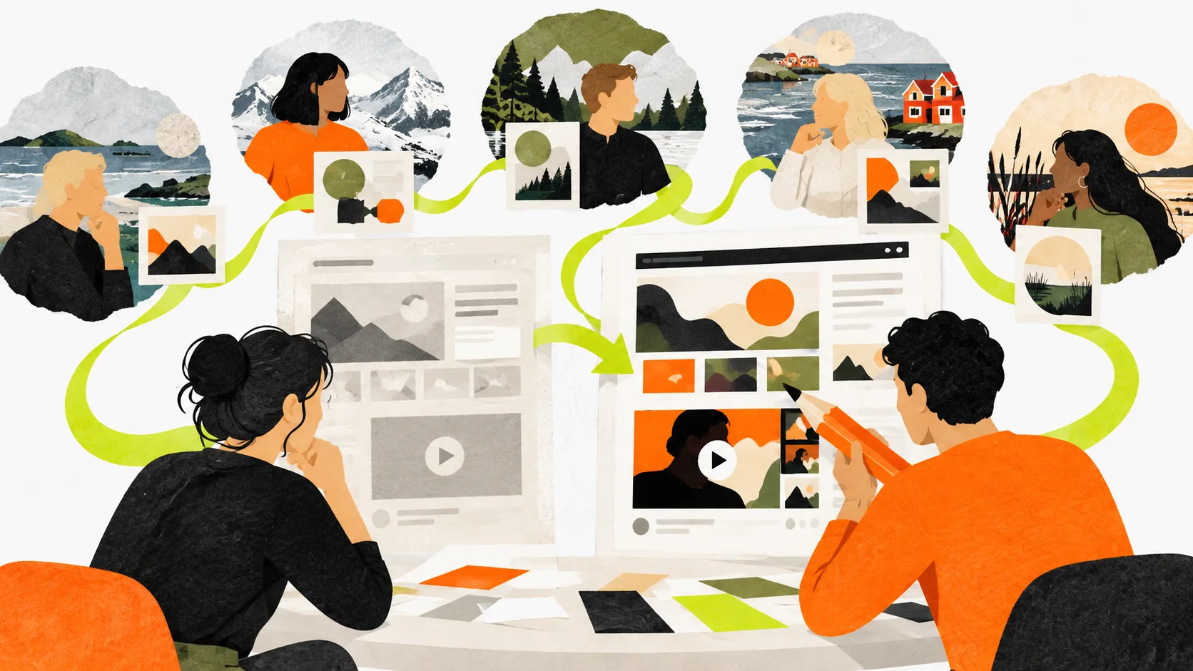 Editors adapt different Nordic website and video concepts within a shared visual system