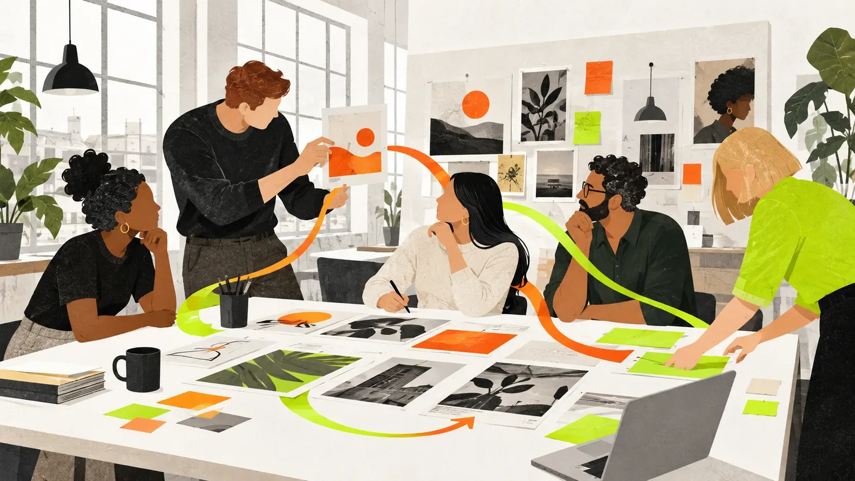 A Swedish creative team discusses customer feedback and revises campaign materials
